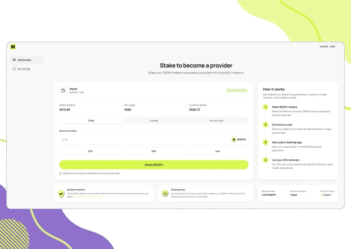 NextGPU Staking
